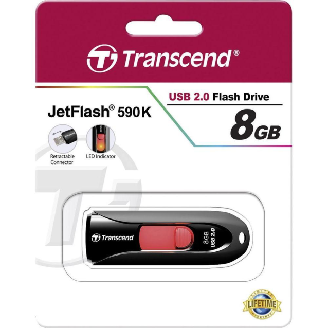 Memorie USB Transcend JetFlash 590 Black&Red -etelecomanda.ro